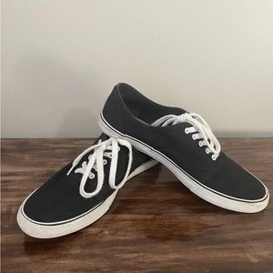 A New Day Women's Layla Lace Up Canvas Casual Sneakers Black Size 11